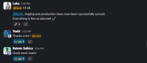 Client message about working with Santos Digital