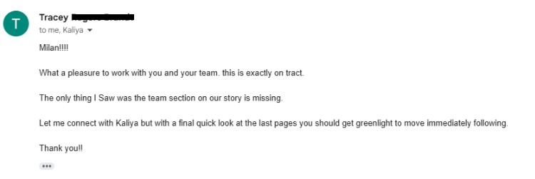Client message about working with Santos Digital