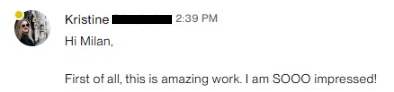 Client message about working with Santos Digital