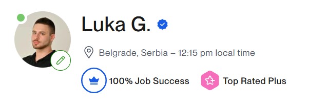 Luka G. - Top Rated Plus on Upwork